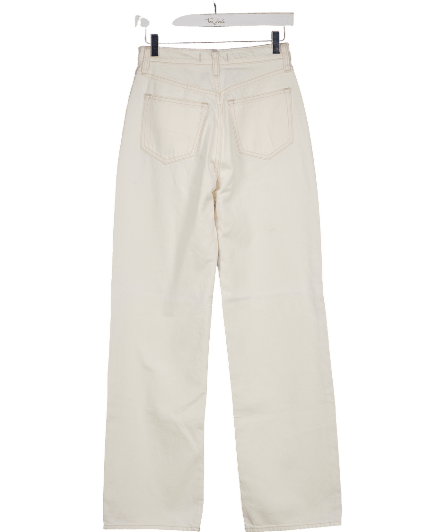 Abercrombie & Fitch Ivory White Loose High Rise Wide Leg Jeans W25 - Reliked