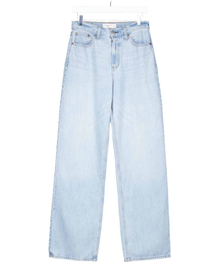 Abercrombie & Fitch Light Blue High Rise Loose Jeans - Long Length W27 - Reliked