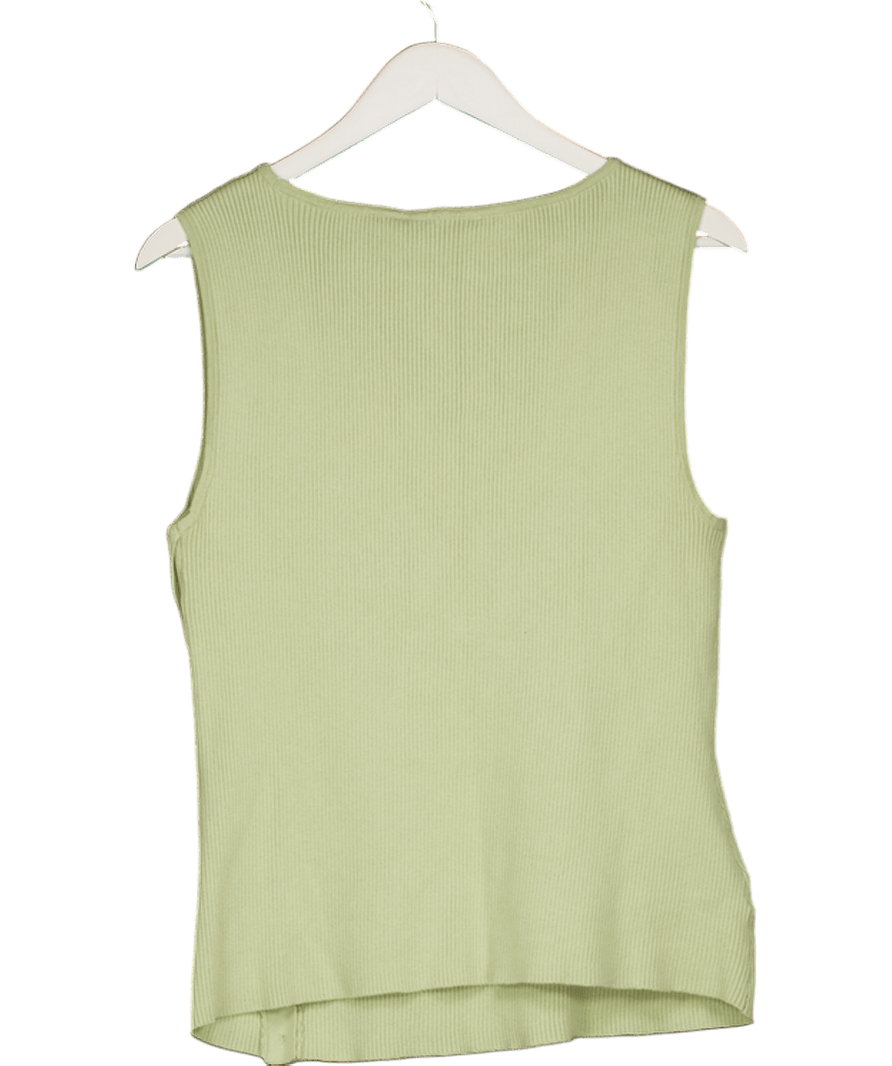 Abercrombie & Fitch Pistachio Green Asymmetrical Button Sweater Tank UK L - Reliked