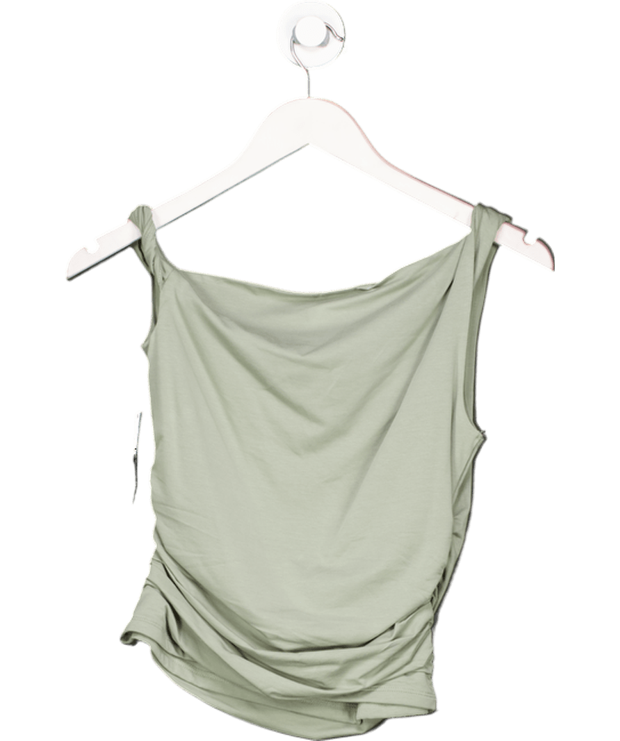 Abercrombie & Fitch Sage Green Asymmetrical Twist Top UK S - Reliked