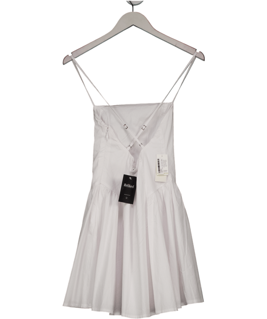 Abercrombie & Fitch White Dipped - waist Cross - back Mini Dress UK S - Reliked