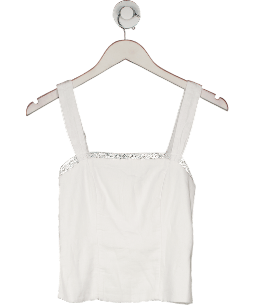 Abercrombie & Fitch White Linen - blend Corset Top UK XS - Reliked