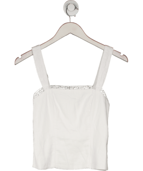 Abercrombie & Fitch White Linen - blend Corset Top UK XS - Reliked