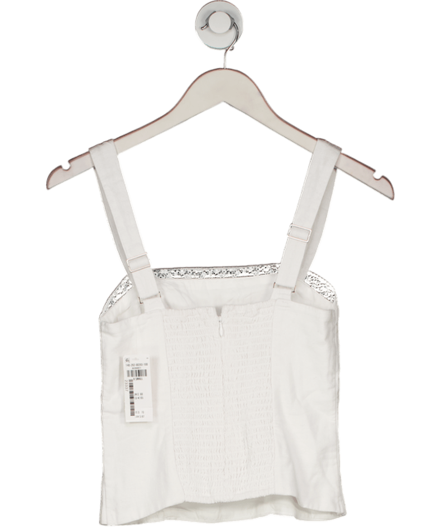 Abercrombie & Fitch White Linen - blend Corset Top UK XS - Reliked