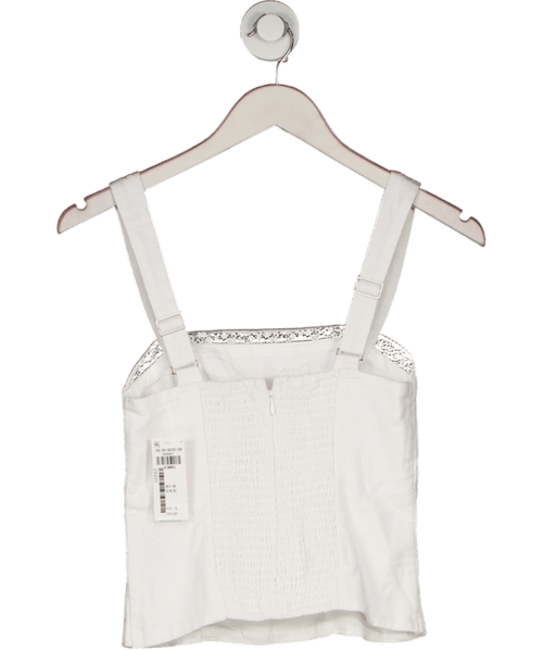 Abercrombie & Fitch White Linen - blend Corset Top UK XS - Reliked