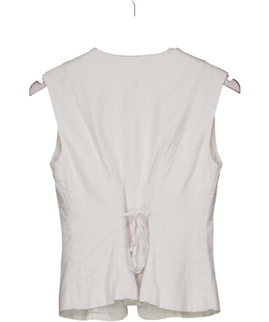 Abercrombie & Fitch White Linen Blend Waistcoat Top UK XS - Reliked