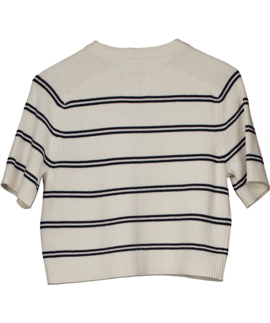 Abercrombie & Fitch White Madeline Crew Sweater Tee UK XS - Reliked