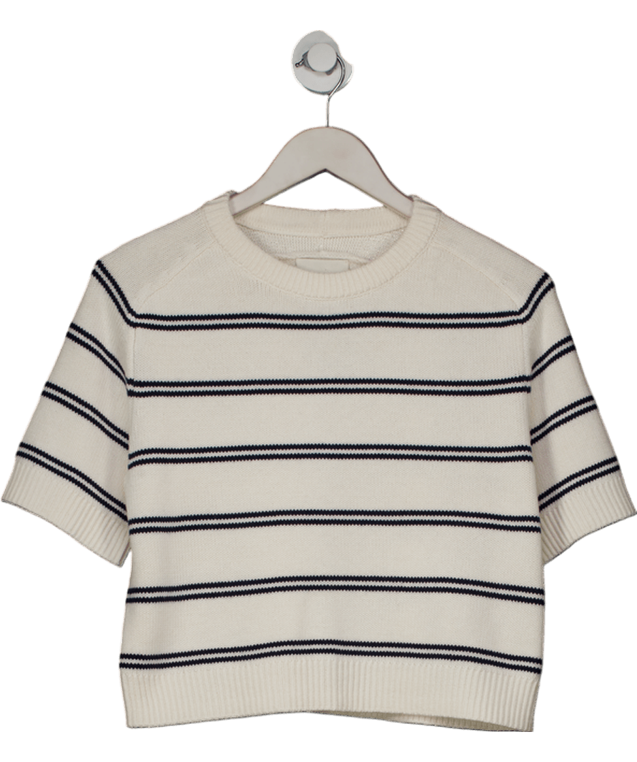 Abercrombie & Fitch White Madeline Crew Sweater Tee UK XS - Reliked