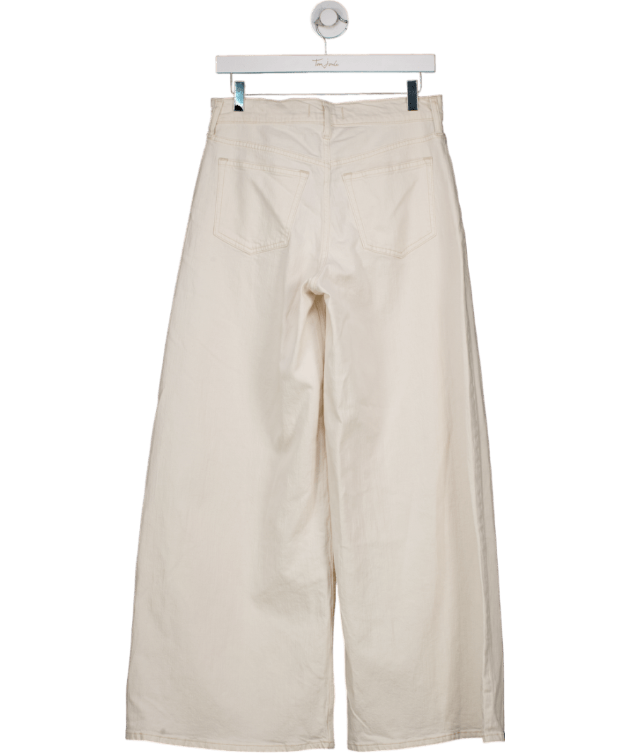 Abercrombie & Fitch White Off - white Linen - blend Ultra Wide Leg Jean W26 - Reliked