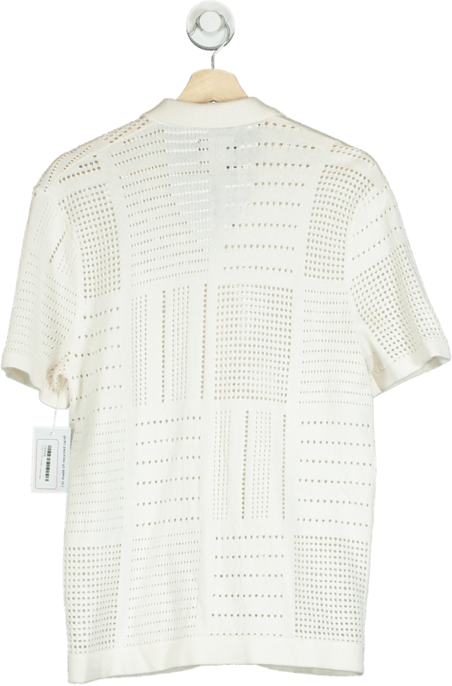 Abercrombie & Fitch White Open - Knit Button - Up Shirt S - Reliked