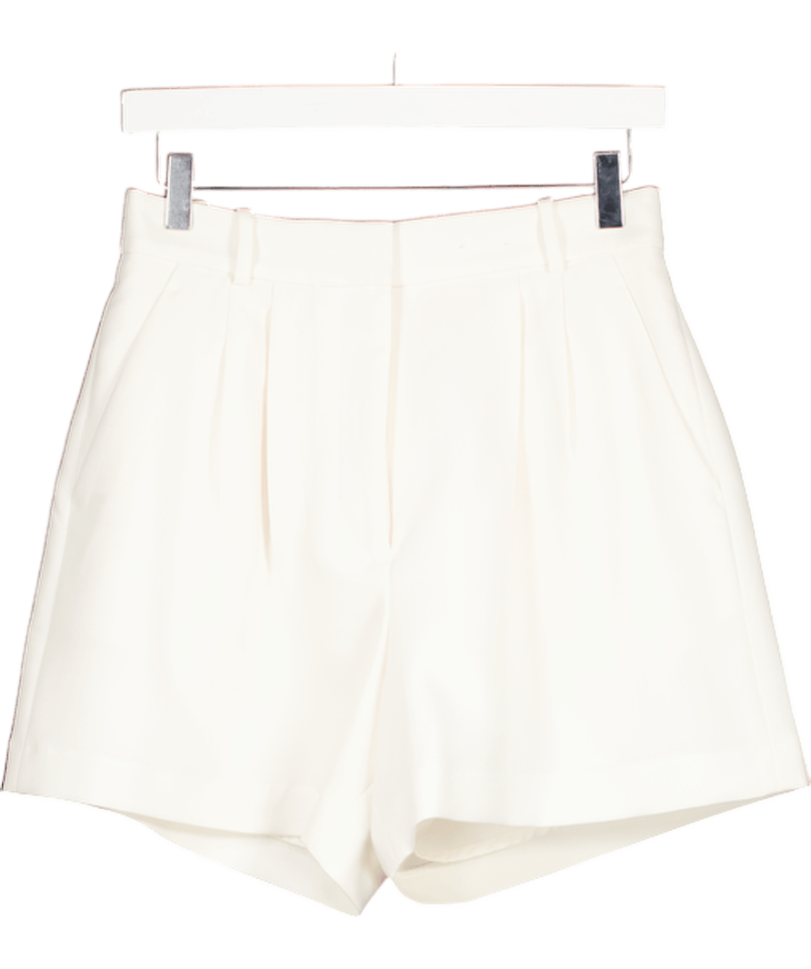 Abercrombie & Fitch White Pleated Tailored Shorts UK 8 - Reliked