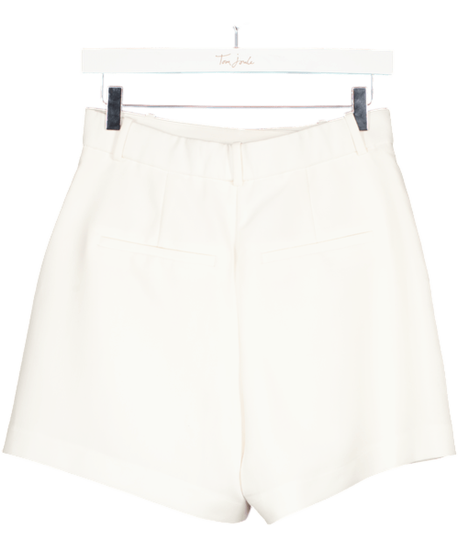Abercrombie & Fitch White Pleated Tailored Shorts UK 8 - Reliked
