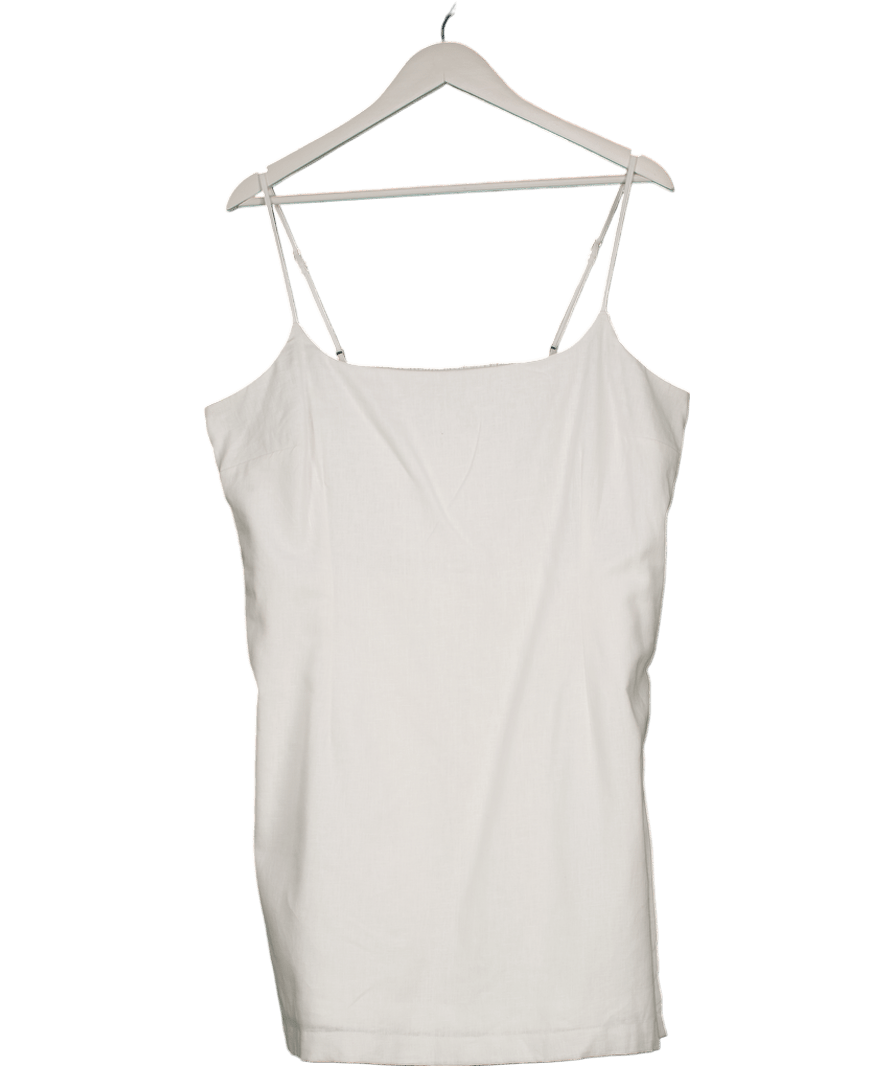 Abercrombie & Fitch White Scoopneck Linen - blend Micro Skort Dress - Tall UK XL - Reliked