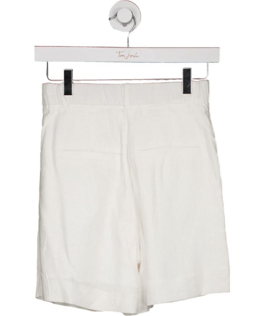 Abercrombie & Fitch White Sloane Tailored Linen - blend High Waist Shorts 4.5" W24 - Reliked