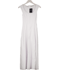 Abercrombie & Fitch White Square Neck Lined Cotton Fit & Flare Midi Dress UK XXS - Reliked