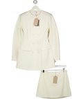 MESHKI Cream Balloon Sleeve Blazer Mini Dress UK XS