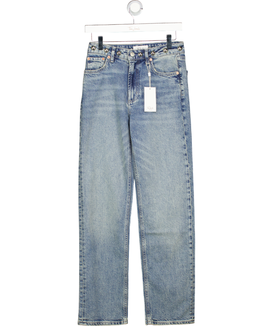 Rails Blue Topanga Straight Leg Studded Waistband Jeans W25