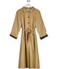 FABRIQUE X Sang-hee Chun Beige Barga Single Breasted Long Trench Coat In Cotton UK S