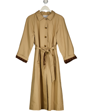 FABRIQUE X Sang-hee Chun Beige Barga Single Breasted Long Trench Coat In Cotton UK S