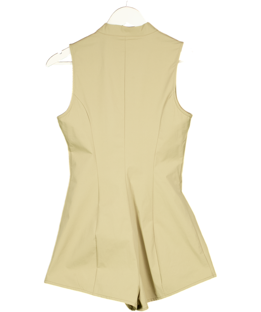 ZARA Beige Zip Short Jumpsuit UK S