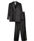 SANDRO PARIS Black 2-piece Oversized Dinner Jacket (uk 12) & Wide Trousers With Satin Side Stripe UK 10