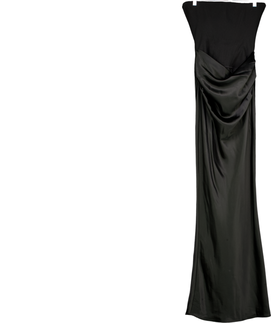 House of CB Black Persephone Strapless Corset Woven Maxi Dress - Plus Cup UK XS