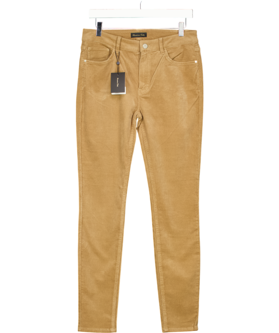 MASSIMO DUTTI Beige Mid Rise Skinny Cord Jeans UK 12