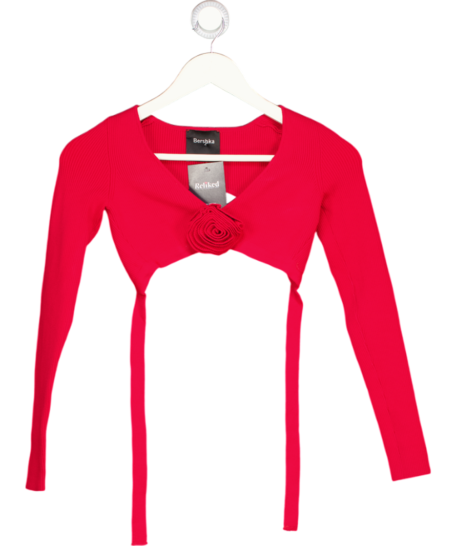 Bershka Red Tie Back Top UK 6