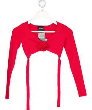 Bershka Red Tie Back Top UK 6