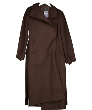 Next Brown Formal Funnel Neck Coat UK 12