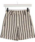 ZARA Black  / Ivory Linen Blend Formal Shorts 7 Years