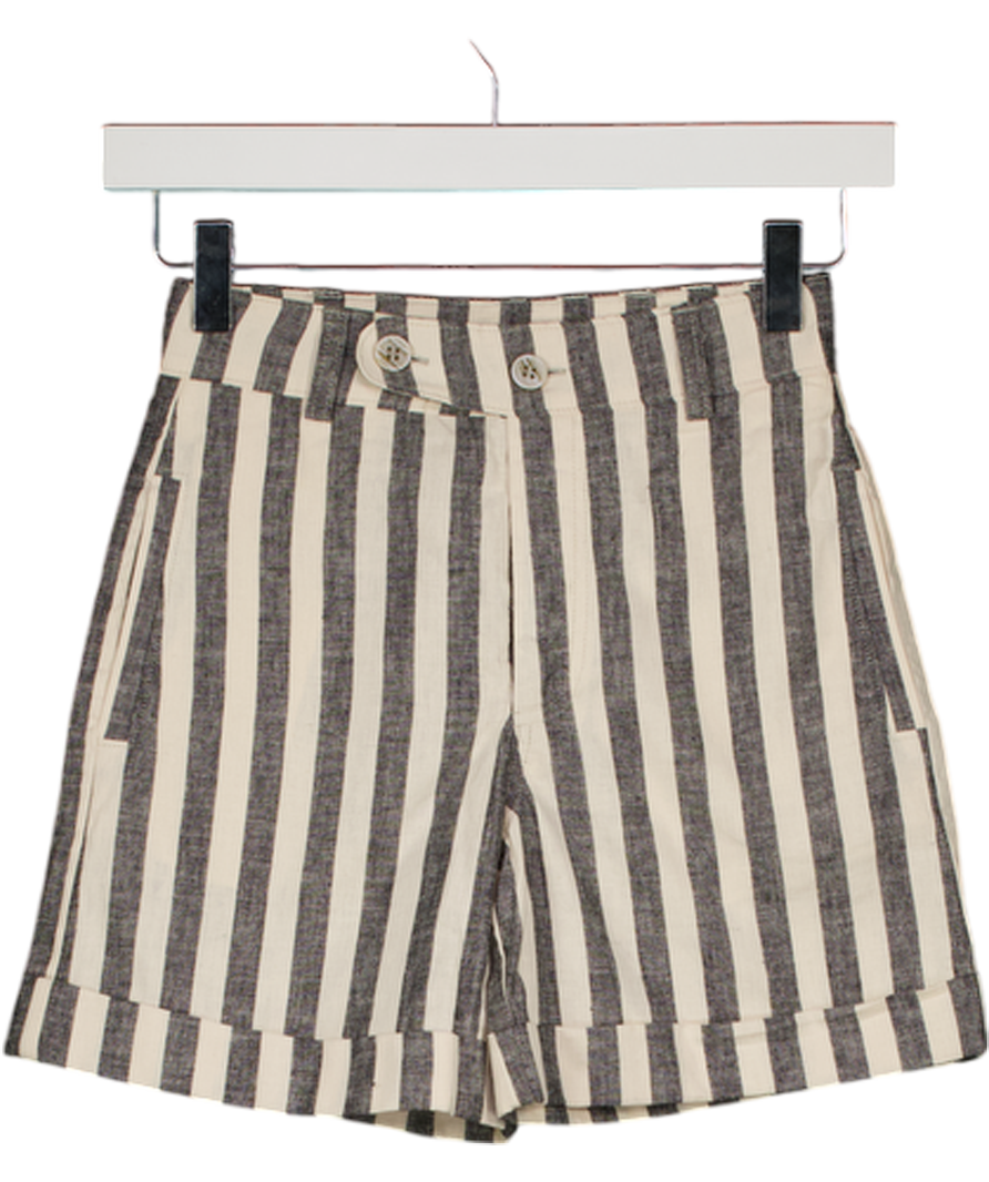 ZARA Black  / Ivory Linen Blend Formal Shorts 7 Years