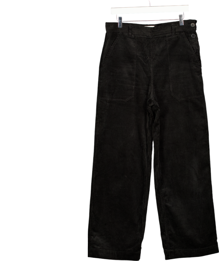 Toast Black Velvet Button Trousers UK 12