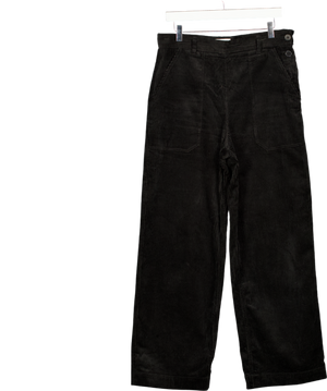 Toast Black Velvet Button Trousers UK 12