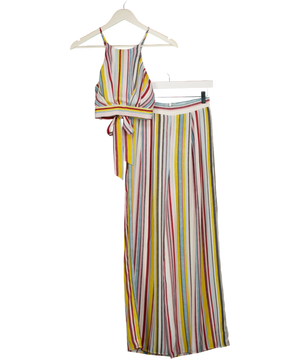 AQJA 2-piece Multicoloured Stripe Trousers And Top Set UK S