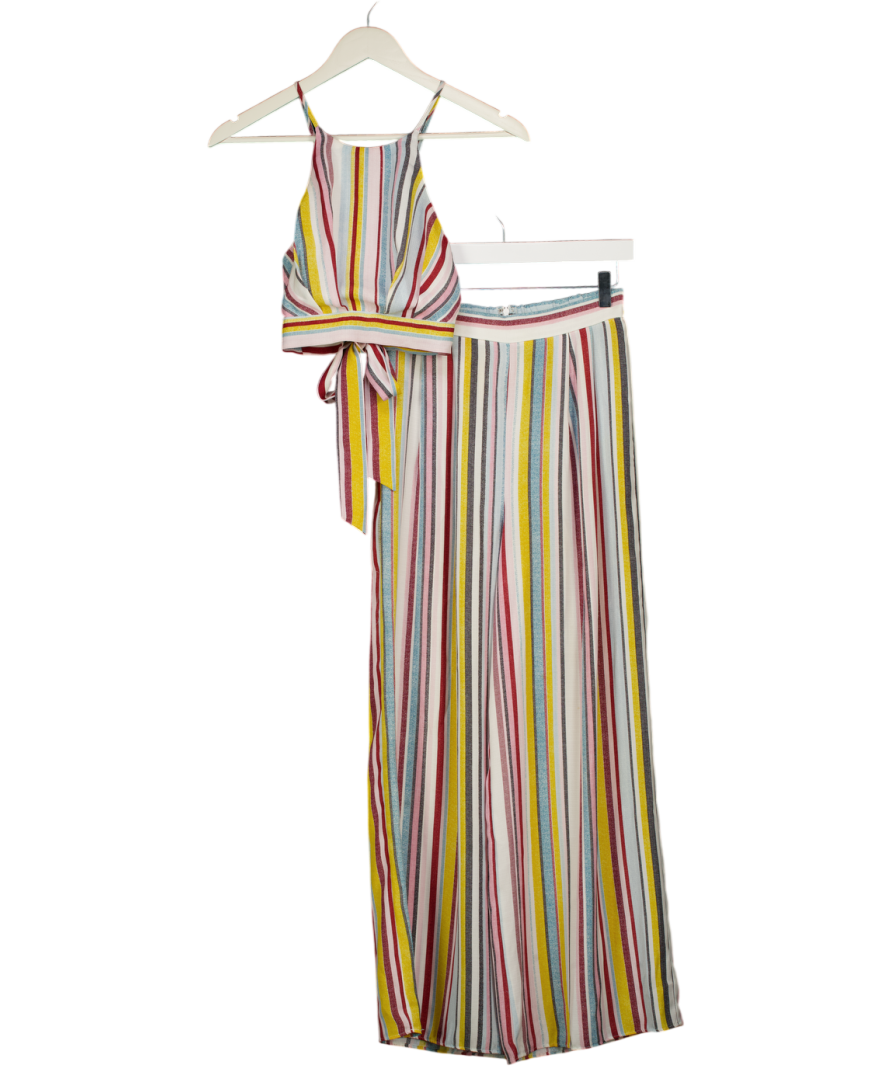 AQJA 2-piece Multicoloured Stripe Trousers And Top Set UK S