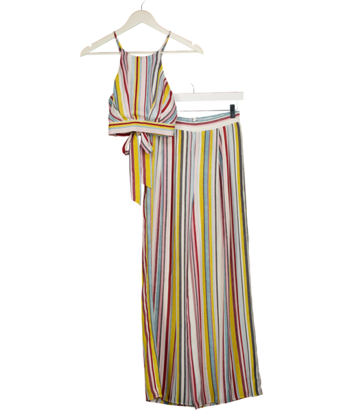 AQJA 2-piece Multicoloured Stripe Trousers And Top Set UK S