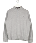 POLO RALPH LAUREN Grey 1/4 Zip Sweatshirt UK M