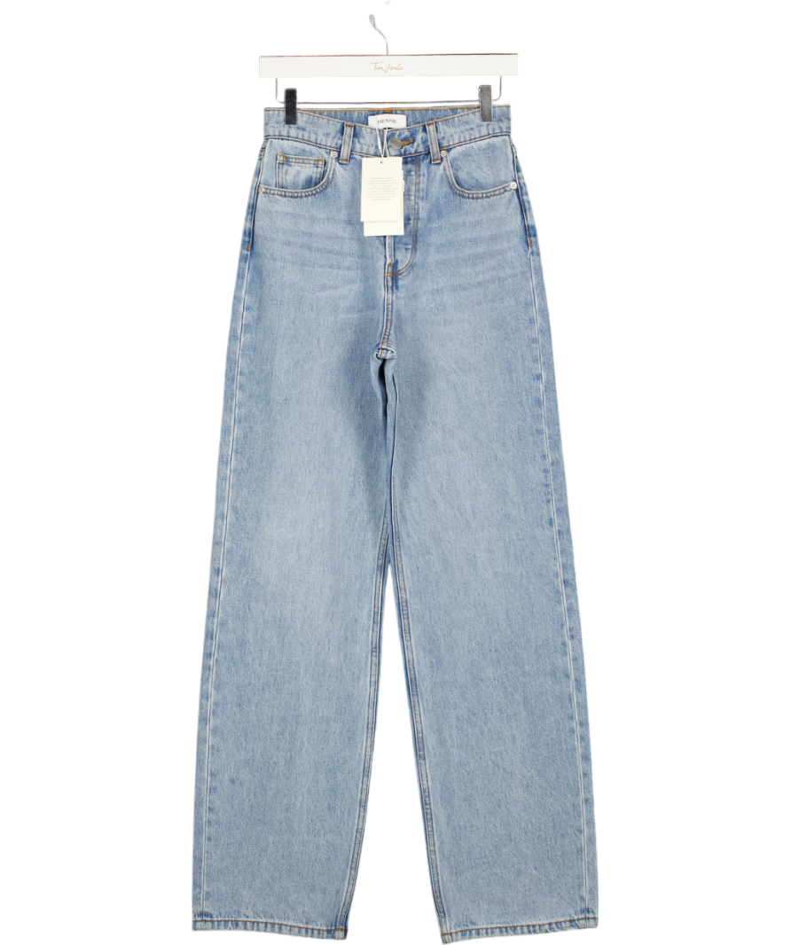 HENNE Blue High Waist Ed Straight Leg Valentina Denim Jeans W25