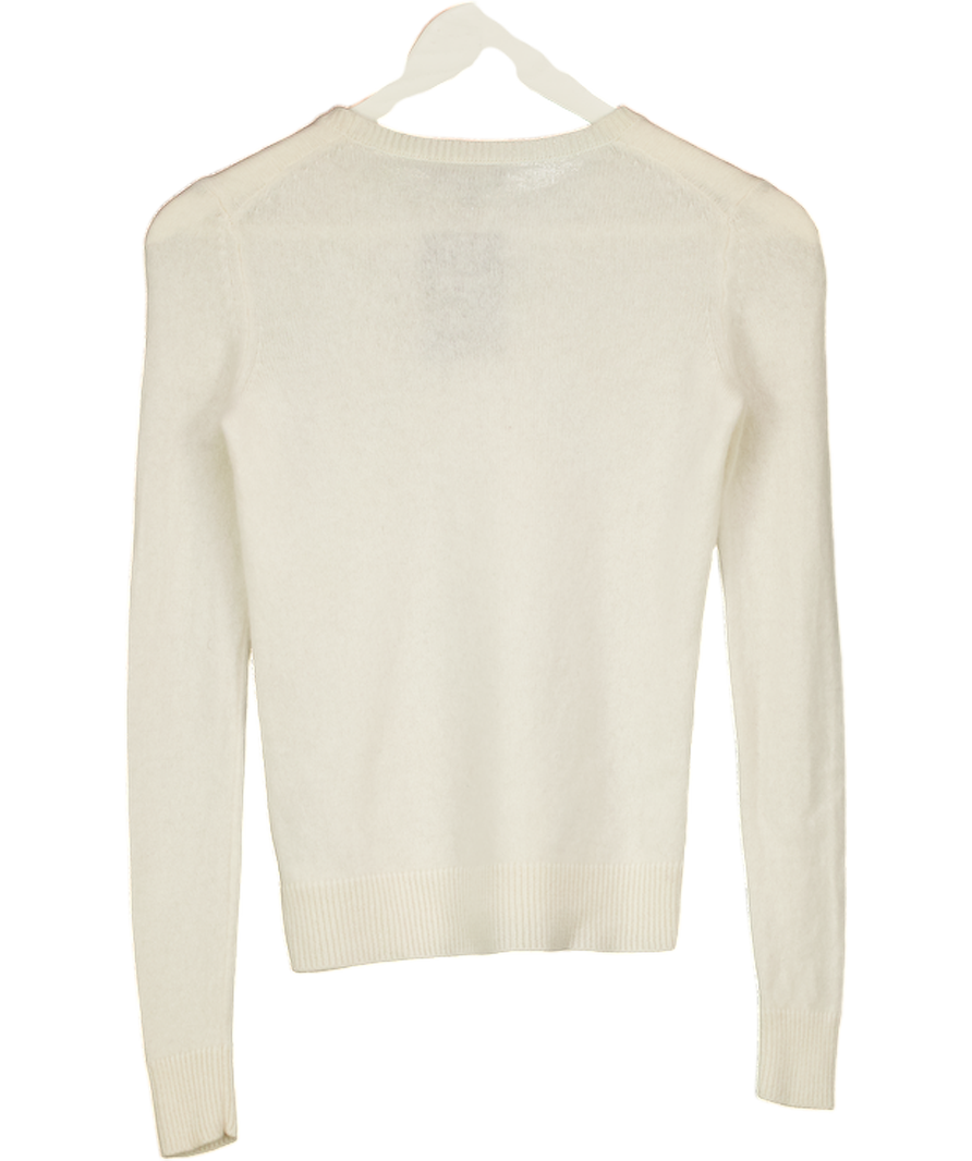 Theory Cream 100% Cashmere Crew Neck Jumper Szp UK XS
