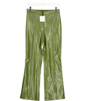ZARA Green Faux Leather Trousers UK S