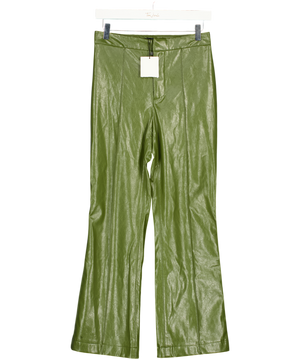 ZARA Green Faux Leather Trousers UK S