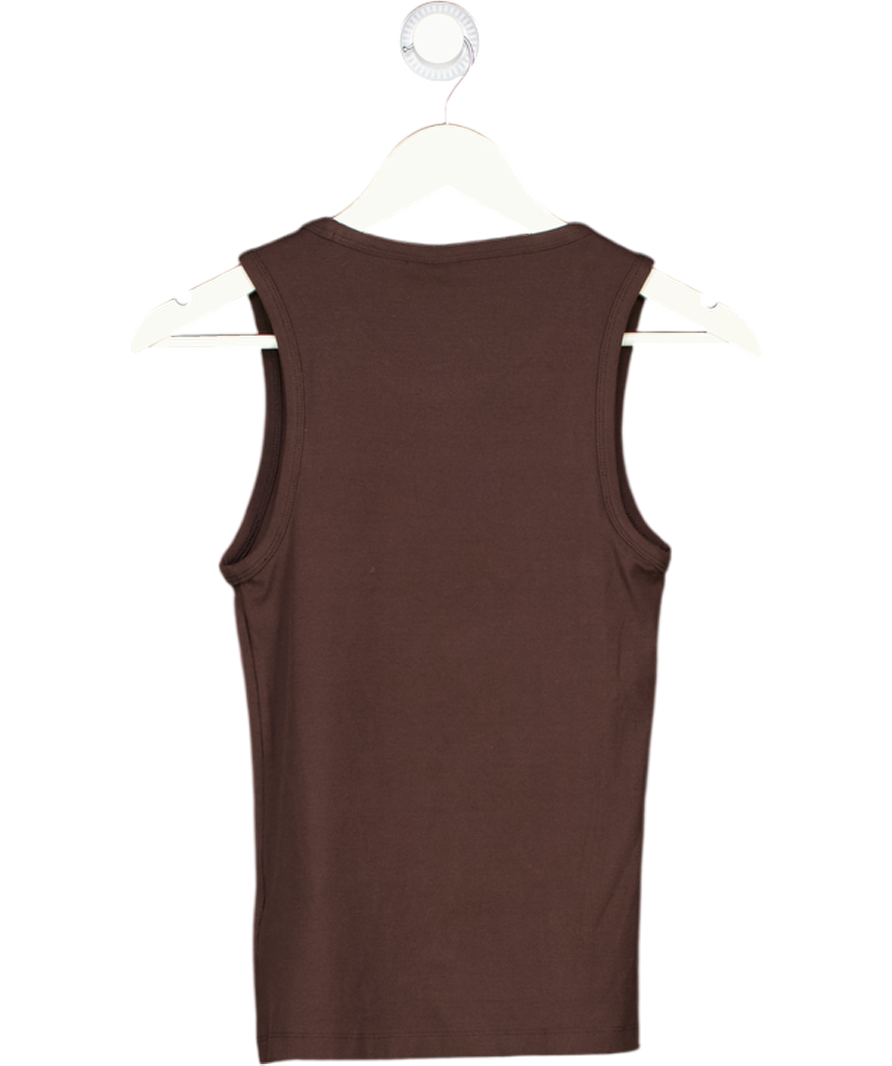 & Other Stories Brown Ribbed Tank Top UK XS