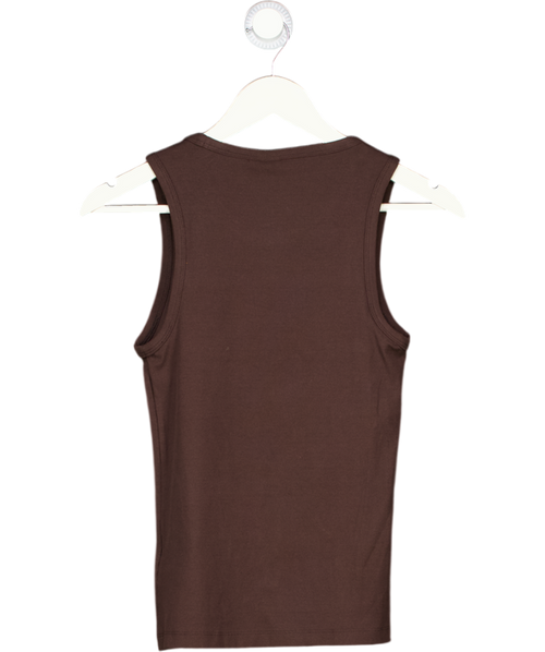 & Other Stories Brown Ribbed Tank Top UK XS