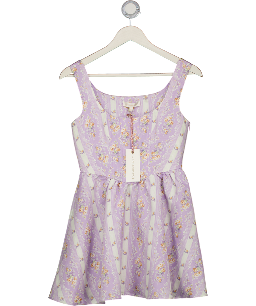 LOVESHACKFANCY Purple Square Neck Floral Mini Zane Dress Sz00 UK XXS –  Reliked
