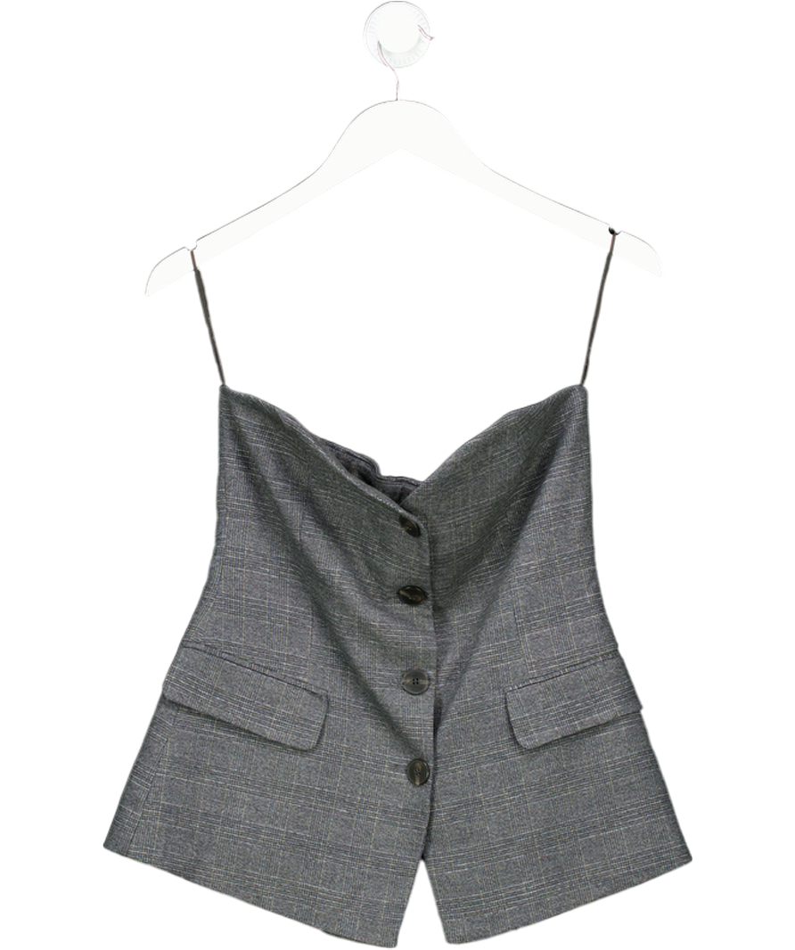 ZARA Grey Fitted Blazer Top UK S