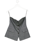 ZARA Grey Fitted Blazer Top UK S