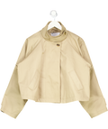 ASOS Beige Cropped Funnel Neck Trench Jacket UK XS