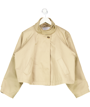 ASOS Beige Cropped Funnel Neck Trench Jacket UK XS