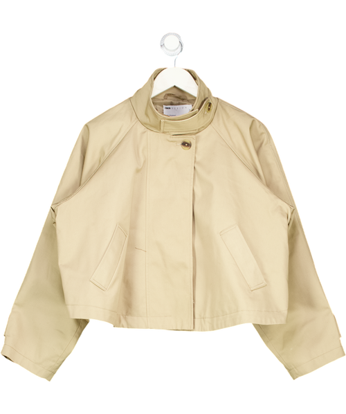 ASOS Beige Cropped Funnel Neck Trench Jacket UK XS